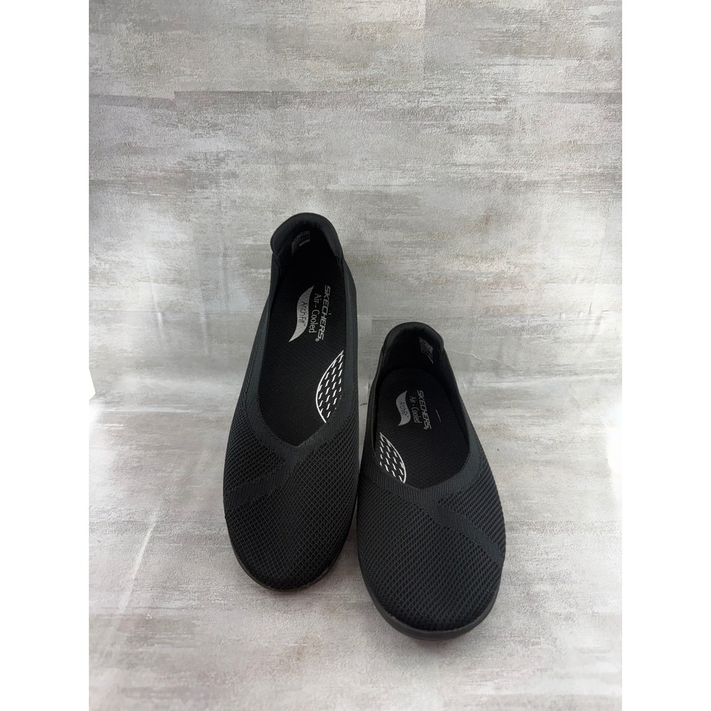 Skechers Arch Fit Cleo 2.0 Love Spell Black Knit Ballet Flats 158538 Women Sz 10
